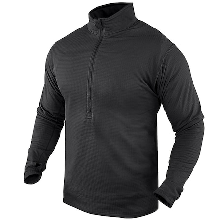 BASE II ZIP PULLOVER, BLACK, XL